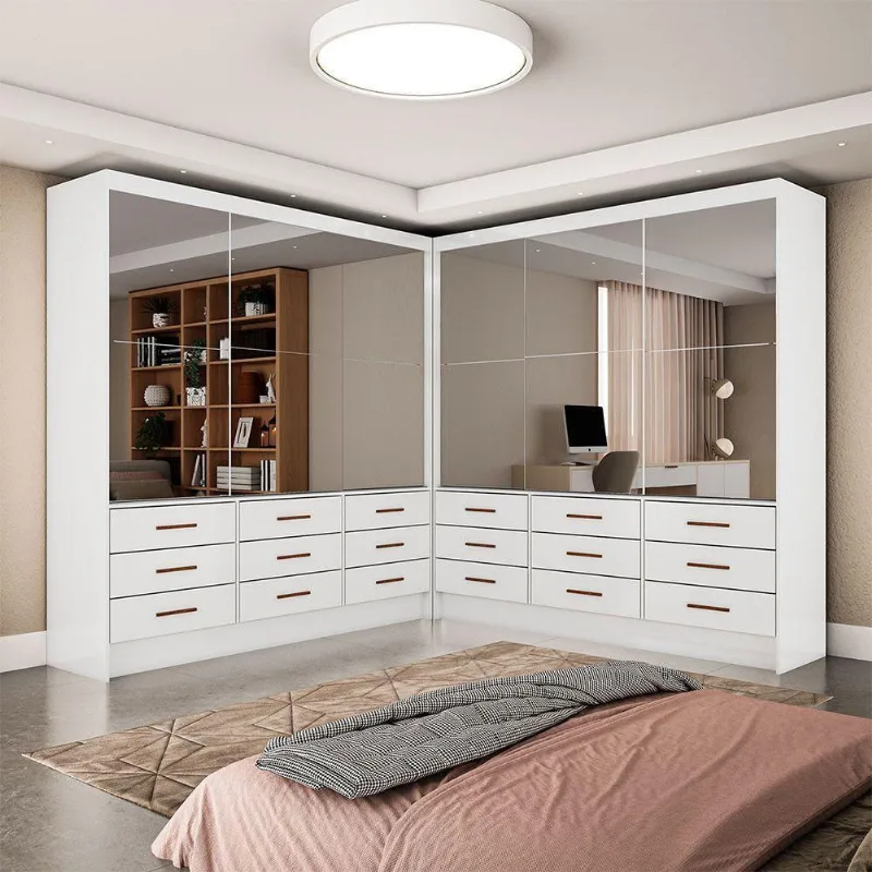 Closet Sevilha 6 Portas Casal Duplo Premium 18 Gavetas - Carioca Móveis