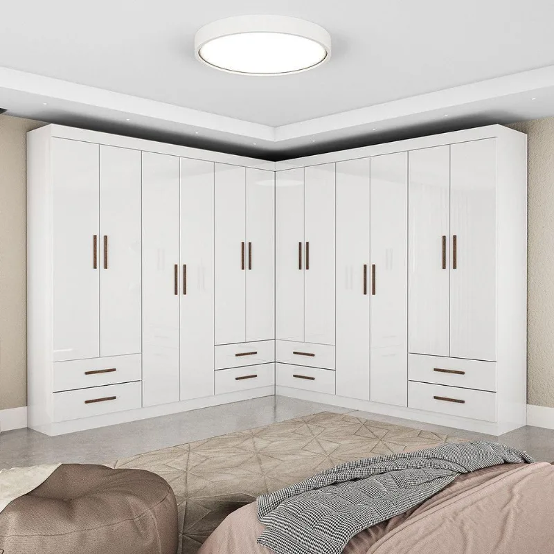 Closet Casal Duplo Lu 12 Portas 8 Gavetas Branco - Carioca Móveis