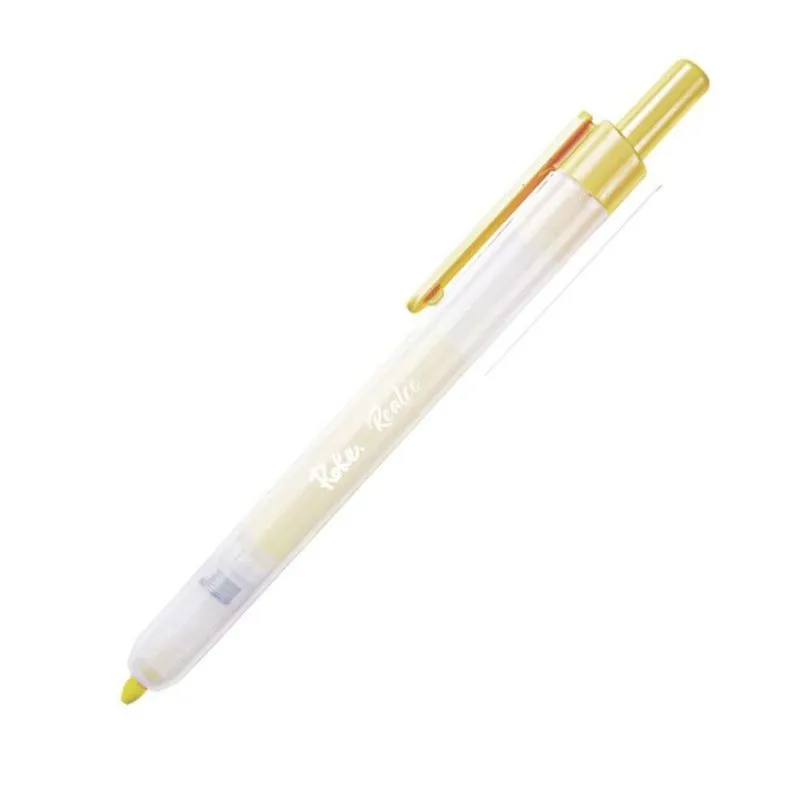 Caneta Marca-texto Retrátil Realce Amarelo 1und Roke