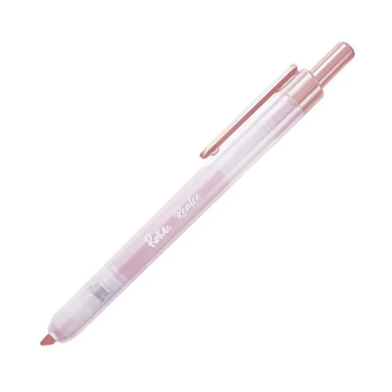 Caneta Marca-texto Retrátil Realce Rosa 1und Roke