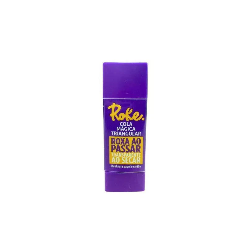 Cola Bastão Magica Mais Mágica Triangular Roxa Aplicação Roxa Que Seca Transparente 25g Unidade Roxo