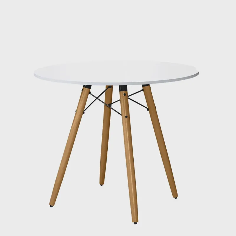 Mesa Jantar 90cm e Pé Palito de 75cm Reforçada Badalona - Branca EdeCasaMoveis