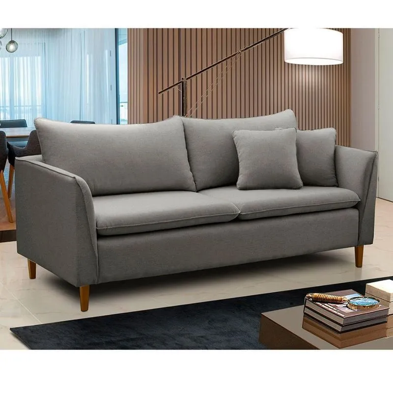 Sofá Living Kassia 2 Lugares 1,54m Cinza Lansofbr