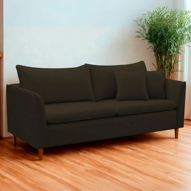 Sofá Living Kassia 2 Lugares 2,04m Veludo Cores Lansofbr Cores Terracota