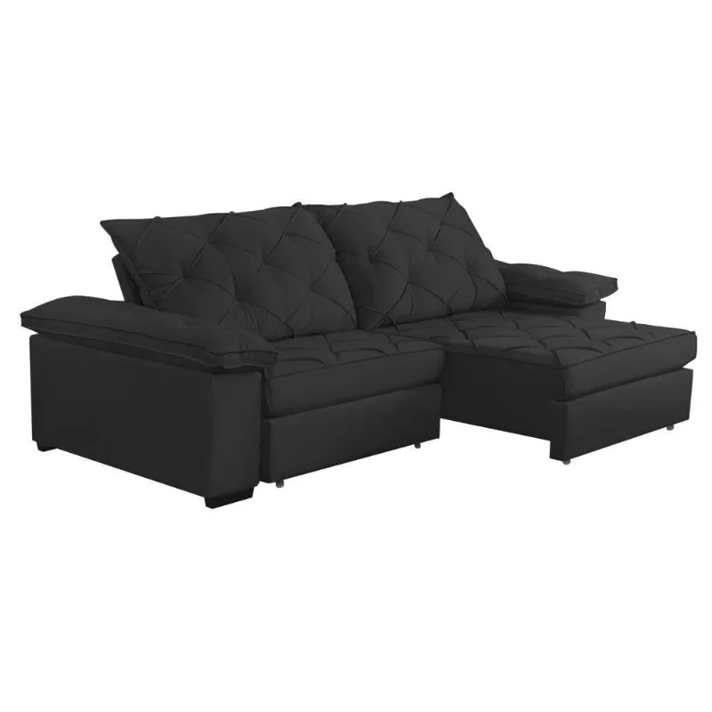 Sofá Retrátil E Reclinável 2,40m Clara | Conforto Premium E Design Elegante Grafite
