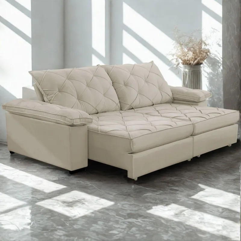 Sofá Retrátil E Reclinável 2,90m Clara | Conforto Premium E Design Elegante | Lansof Cores Bege