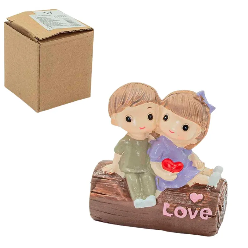 Enfeite Decorativo Resina Casal Sentado NS423234 Cim - UN