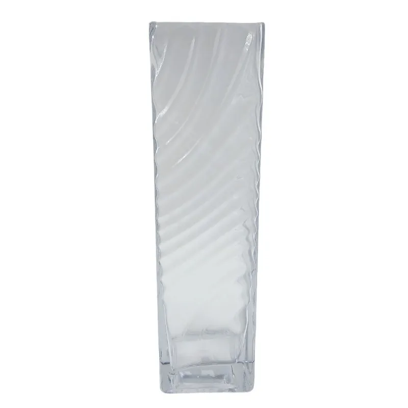 Vaso Decorativo Quadrado 31,5x9x9cm em Vidro Cim