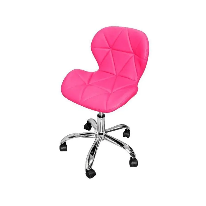 Cadeira De Escritório Eiffel Slim Executiva Couro Sintético Base Giratória Com Ajuste Rosa Mak Decor