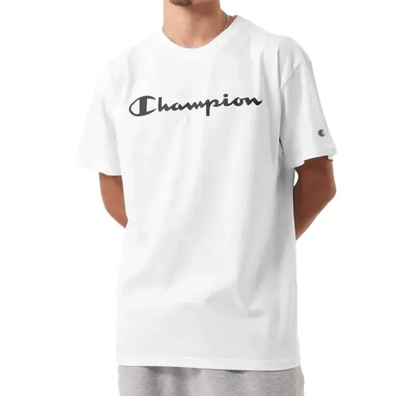 Camiseta Champion Active Script Masculina Branco Casual M