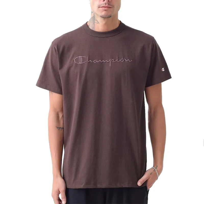 Camiseta Chammpion Bordado Script Coffee