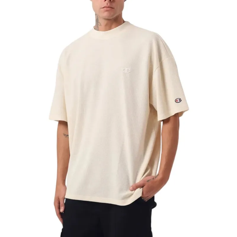 Camiseta Champion Oversized Piquet C Logo Natural3d