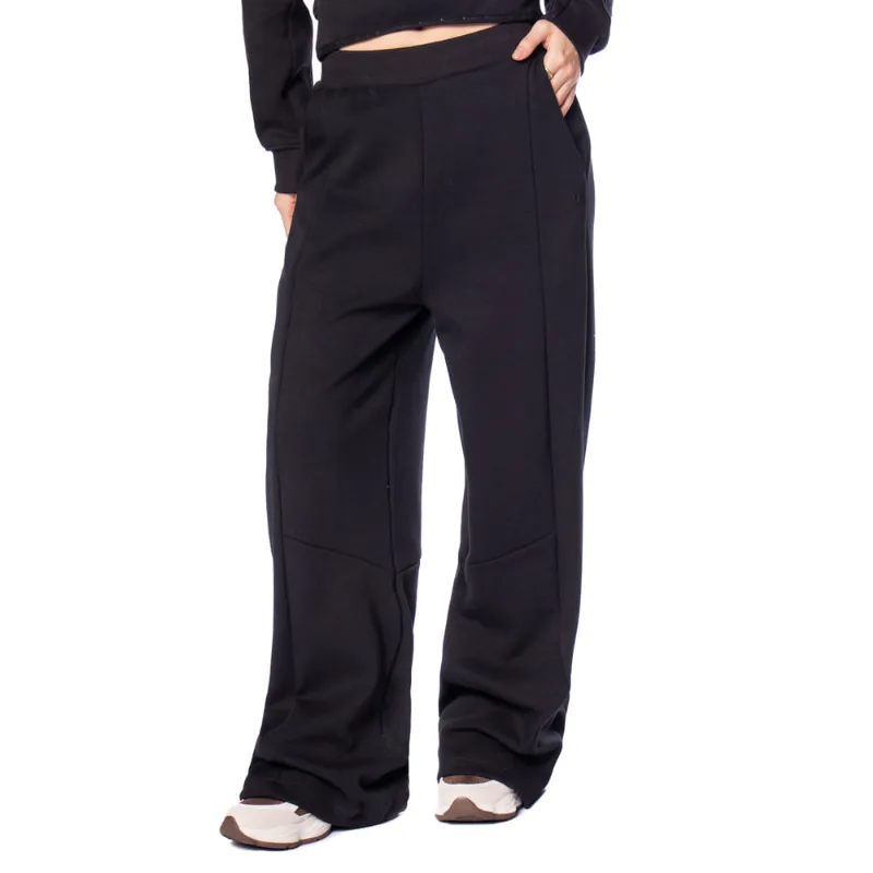 Calça Feminina Champions Wide Leg Cintura Alta Algodão Preto - G