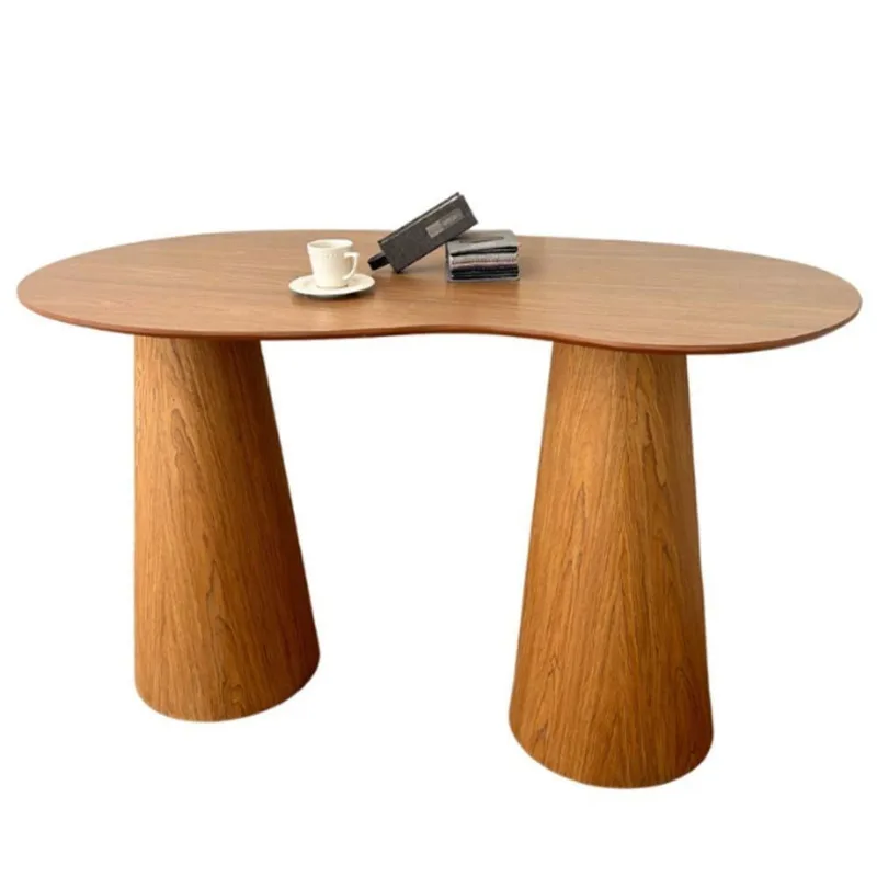 Mesa Bistrô Balcão Cone Duplo160x90 Orgânica Tampo Freijó Base Freijó Cor Marrom