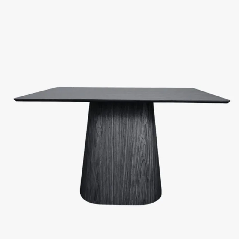 Mesa De Jantar Cone Retangular 180x100 Cm Tampo ébano Base ébano Cor Preto
