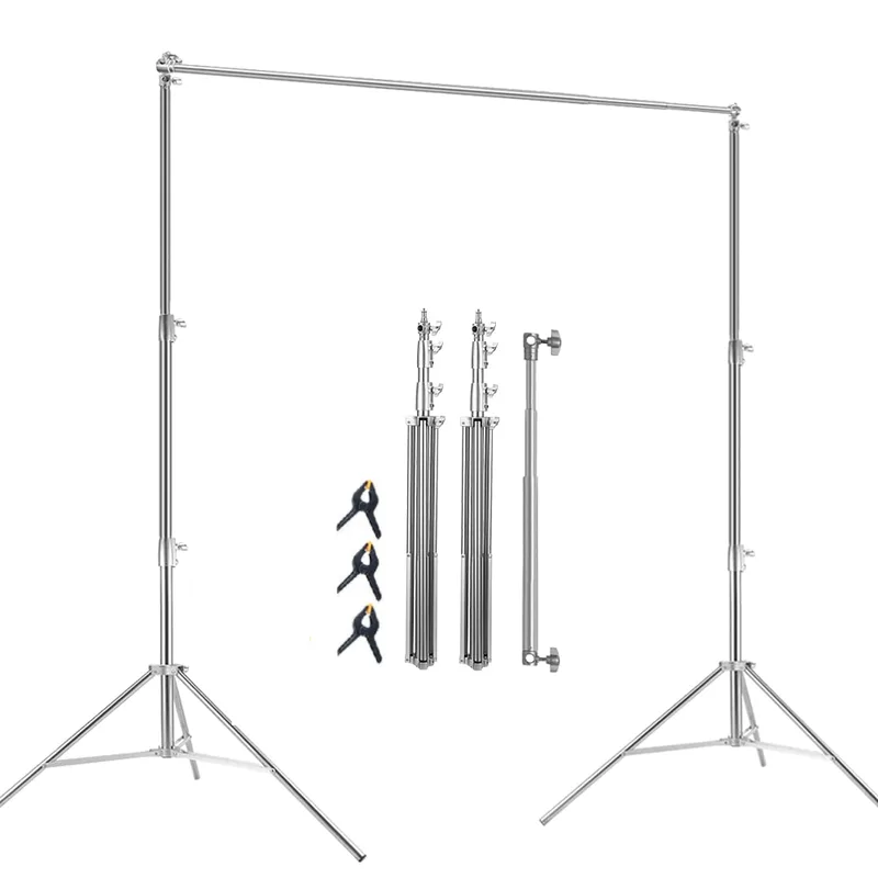 Suporte Fundo Infinito SL280-BS300 Estande Aço Inox para Estúdio Fotográfico (2.8x3.0m)