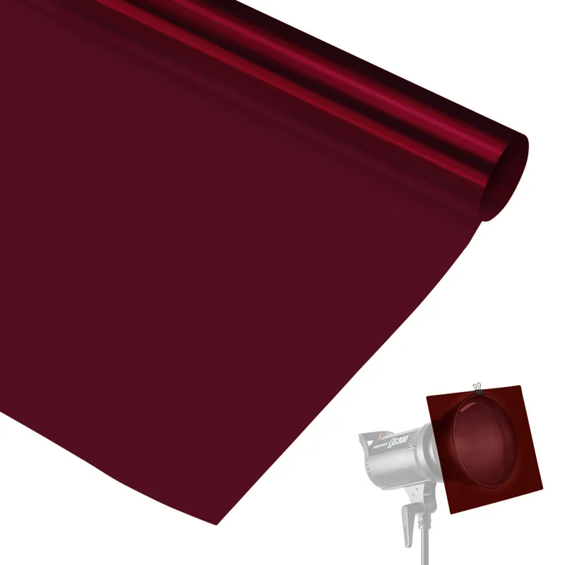 Filtro Gelatina para Iluminação e Estúdio - Vinho #104 (100cm)
