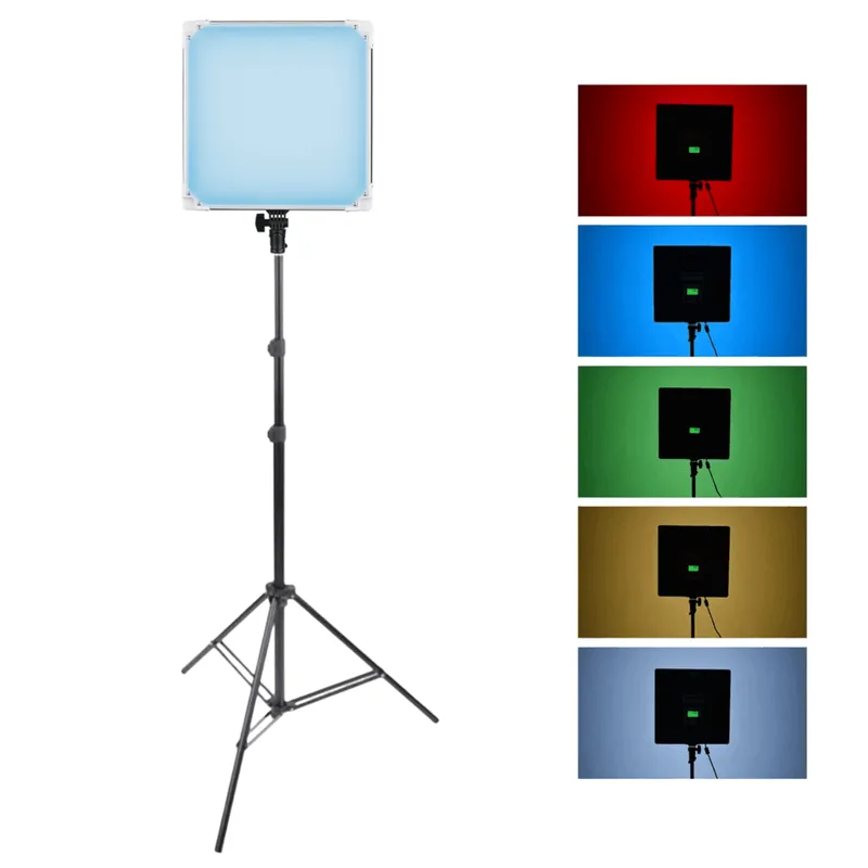 Iluminador LED NiceFoto TC-668II RGB Slim 50W com Tripé de Iluminação e Fonte (Bivolt)