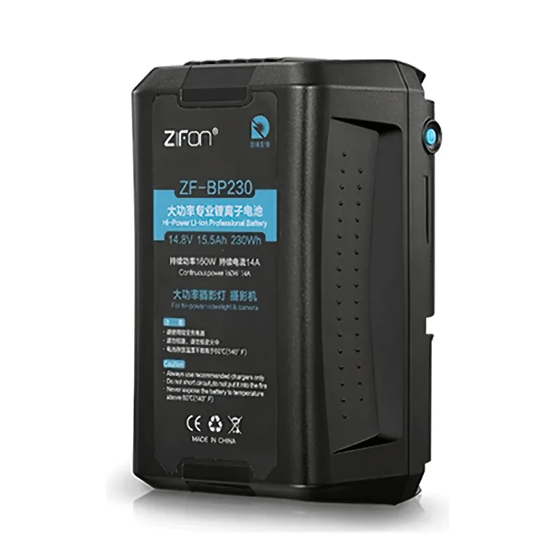 Bateria V-Mount ZiFon ZF-BP230 Broadcast 230Wh / 14.8V com Saídas USB e D-Tap (15500mAh)