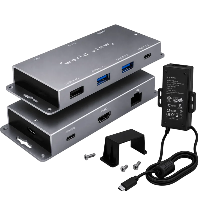 Hub USB-C para Conferência PTZ HDMI 4K USB 3.0 LAN RJ45 com Fonte Bivolt