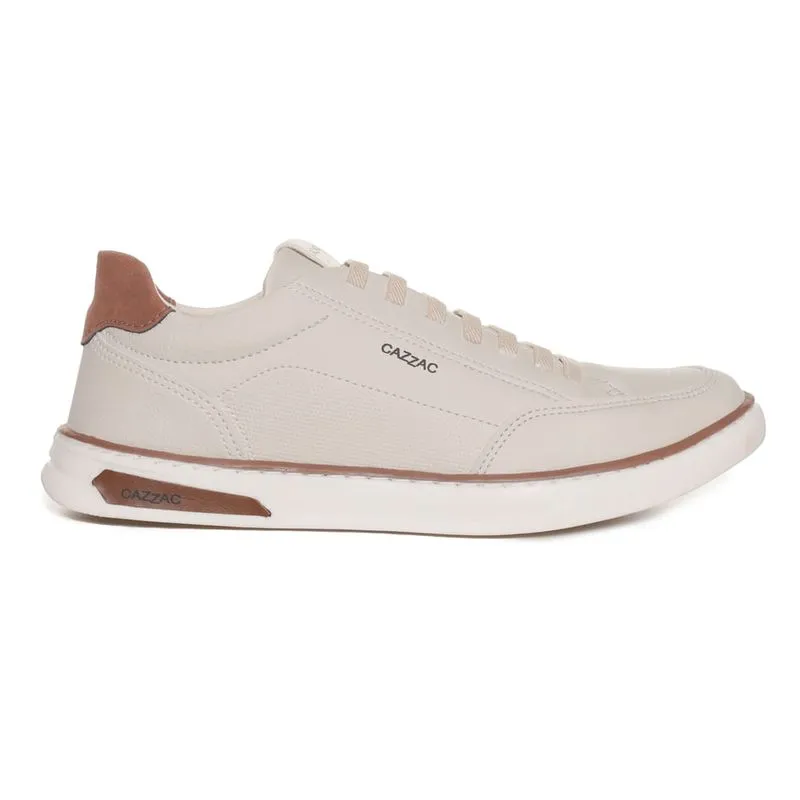 Sapatênis Cazzac Couro Masculino Creme 38