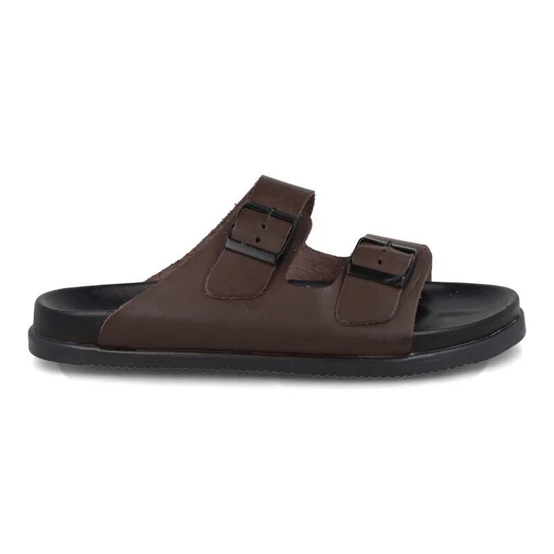 Sandália Constantino Flow Couro Masculina Marrom Café 41