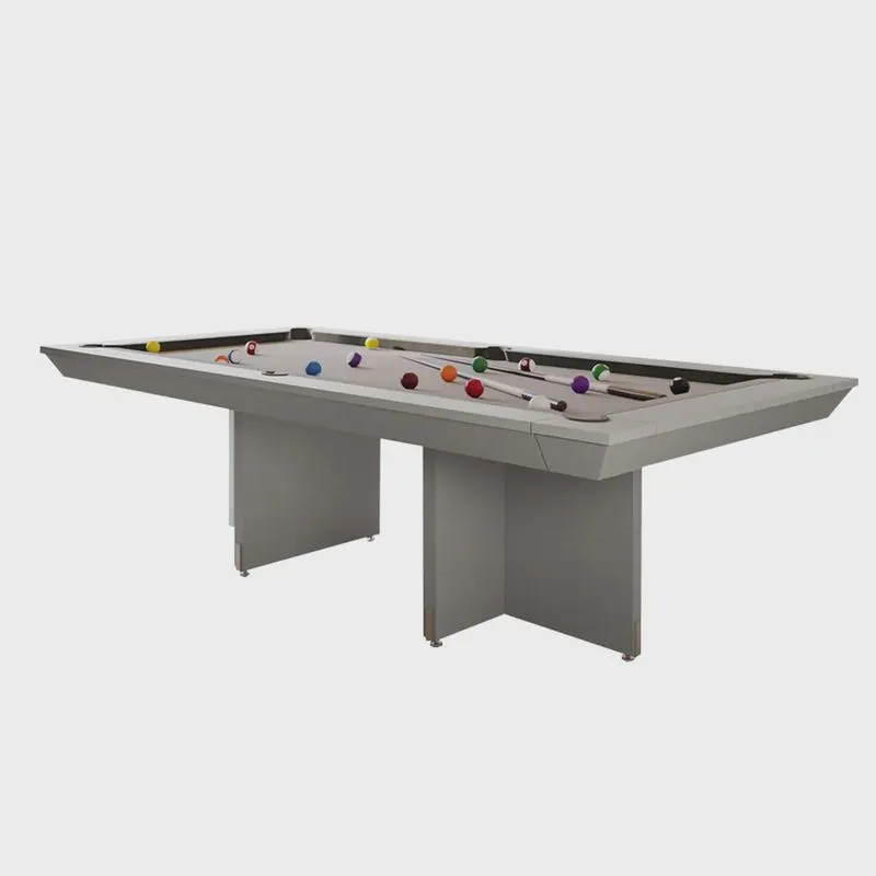 Mesa de Bilhar Sinuca e Jantar Oban Versátil com Tampo Removível 250 cm Base T Branco G84 - Gran Belo