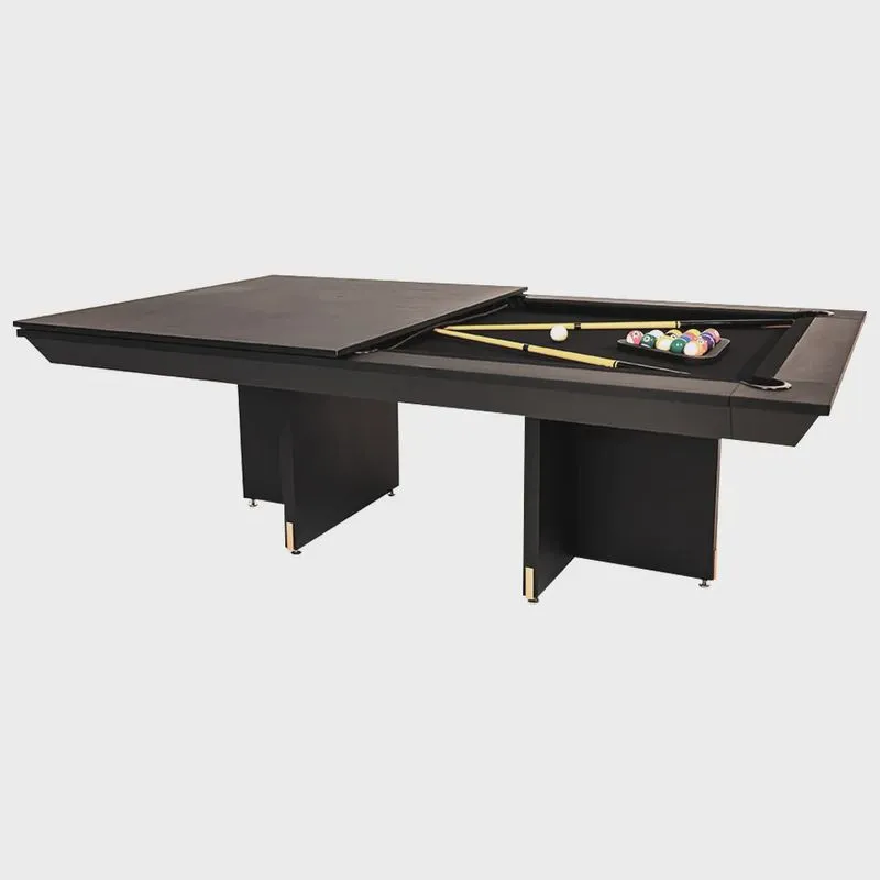 Mesa de Bilhar Sinuca e Jantar Oban Versátil com Tampo Removível 250 cm Base T Preto G84 - Gran Belo