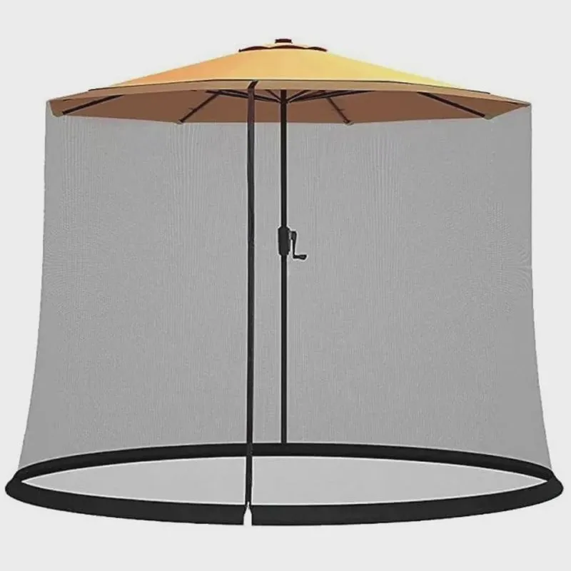 Ombrelone Externo Cobertura 330cm c/Mosquiteiro Estrutura em Aço c/Manivela Bege G31 - Gran Belo