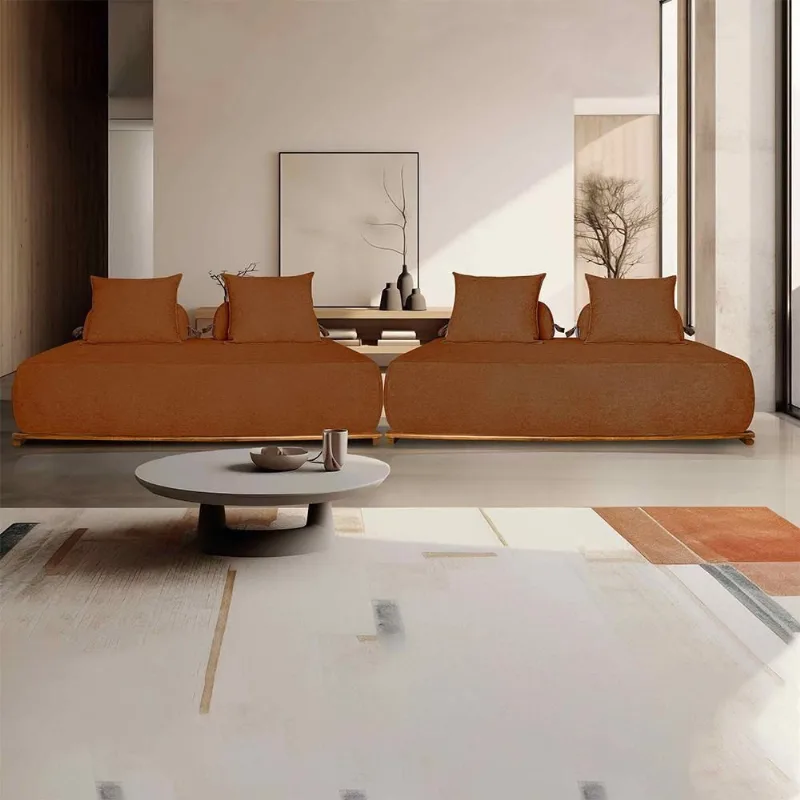 Sofá Homer G63 6 Lugares Modulado com Almofadas Soltas 360cm Terracota Bouclê Gran Belo - Gran Belo