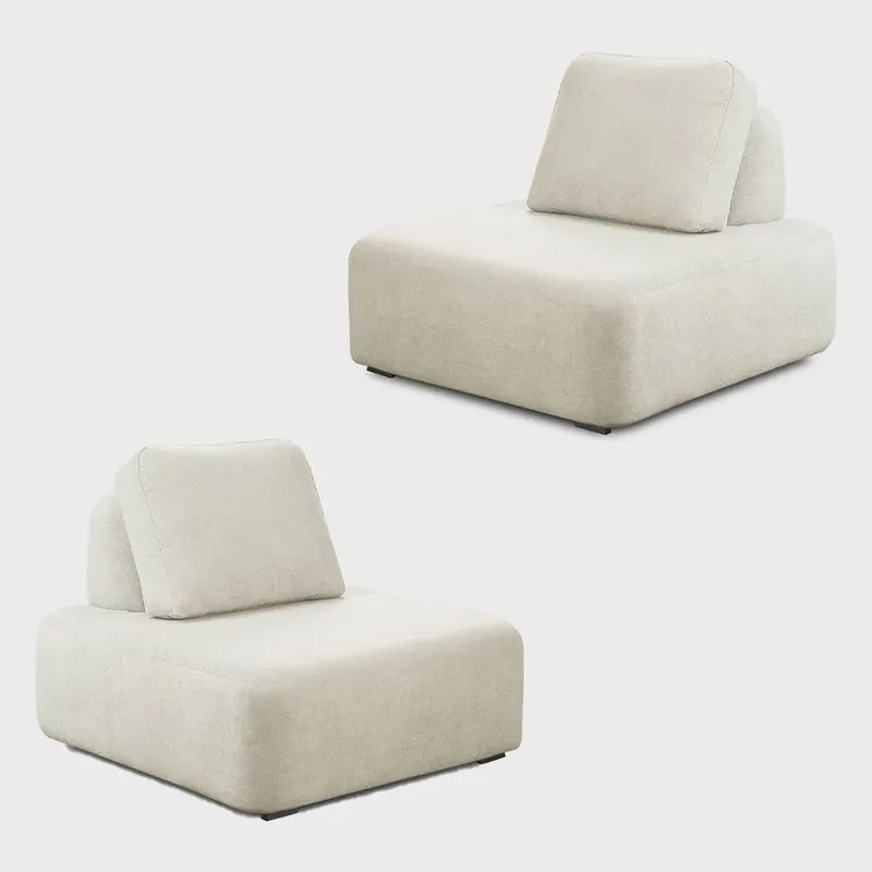 Kit 2 Poltronas Decorativas Santiago Sala de Estar Pés em Madeira Bouclê Branco G89 - Gran Belo