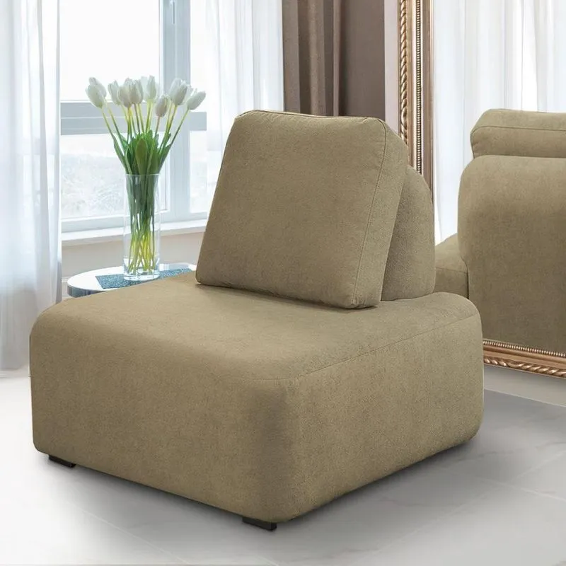 Poltrona Decorativa Santiago Sala De Estar Pés Em Madeira Bouclê Castor