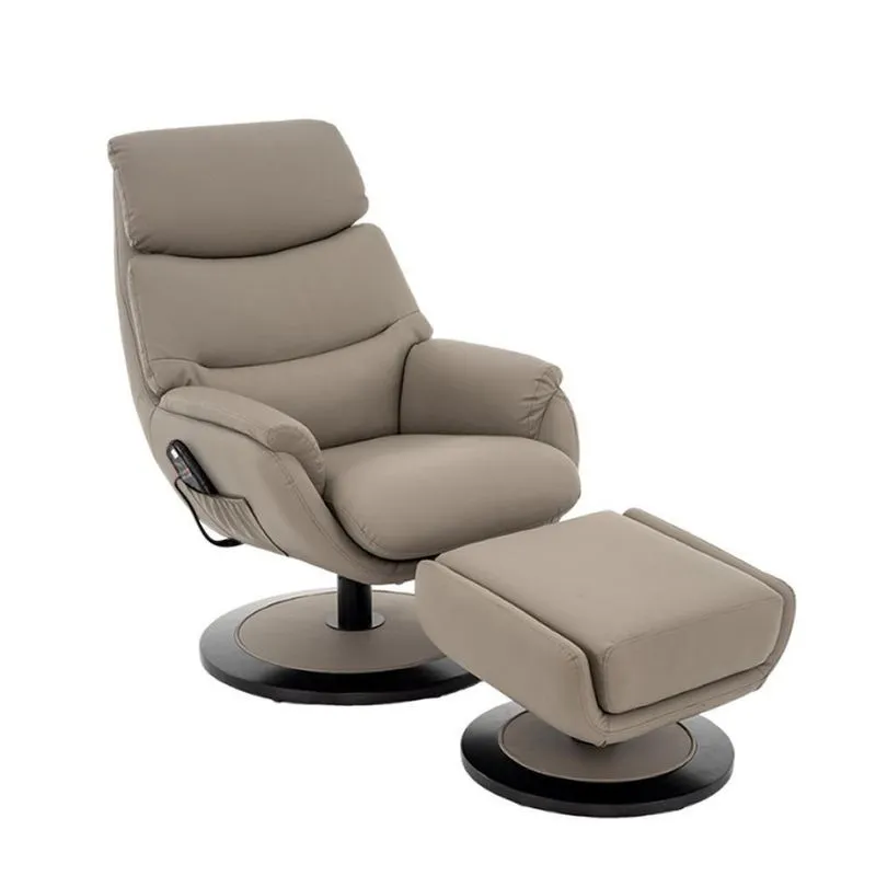 Poltrona De Massagem Giratória Alasca Com Aquecimento Apoio Para Os Pés Pu Fendi G56 - Gran Belo