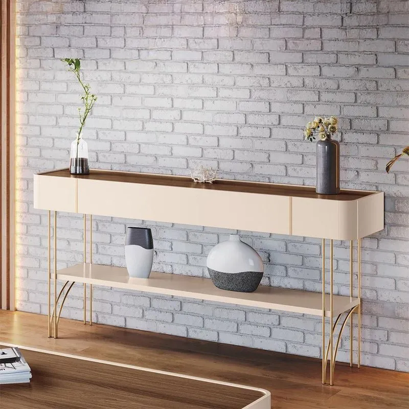Aparador Decorativo Rennes Pés De Aço Mdp/mdf Off White/castanho G26 - Gran Belo