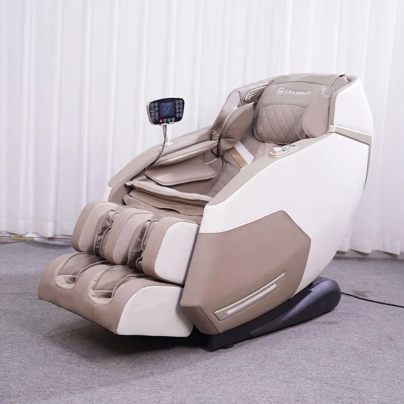 Poltrona De Massagem Elétrica Marley 3D Gravidade Zero Couro Sintético Bege Laura Lar