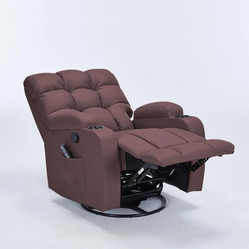 Poltrona Arcane G94 Reclinável com Massagem Aquecimento Pu Marrom para Sala Gran Belo - Gran Belo