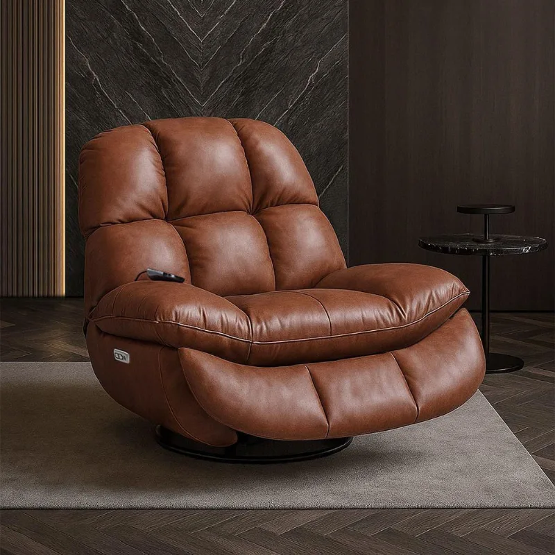Poltrona Do Papai Reclinável Elétrica Ottawa G94 Com Massagem Aquecimento Caramelo Gran Belo - Gran Belo
