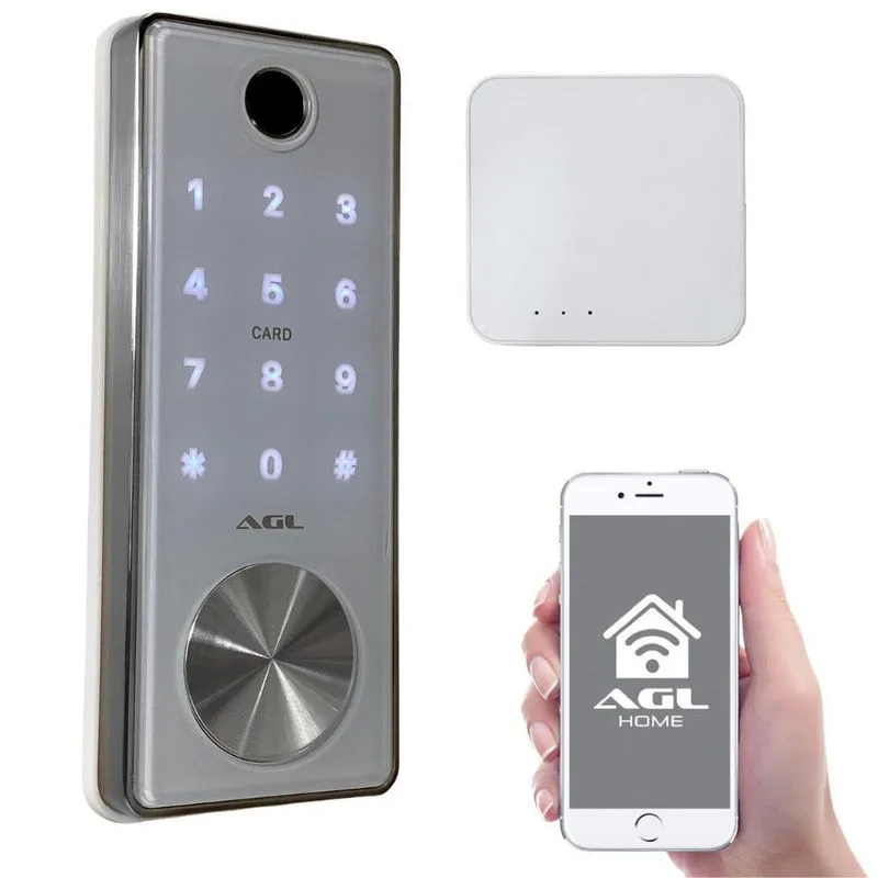 Fechadura Digital Agl T12 Branca Com Hub Wifi Acesso Remoto