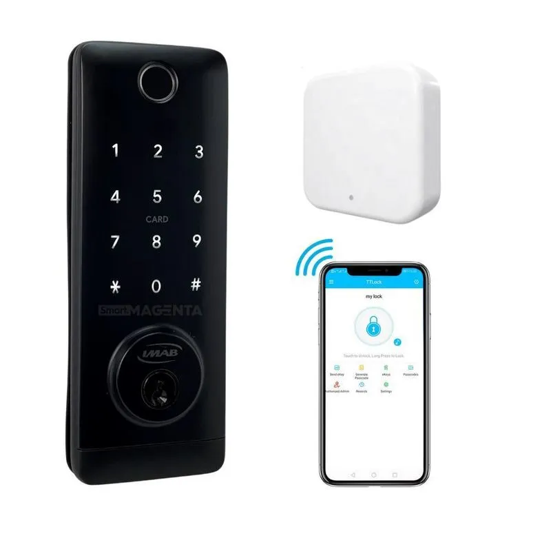 Fechadura Digital Imab D100 Preta Rolete Com Gateway Airbnb