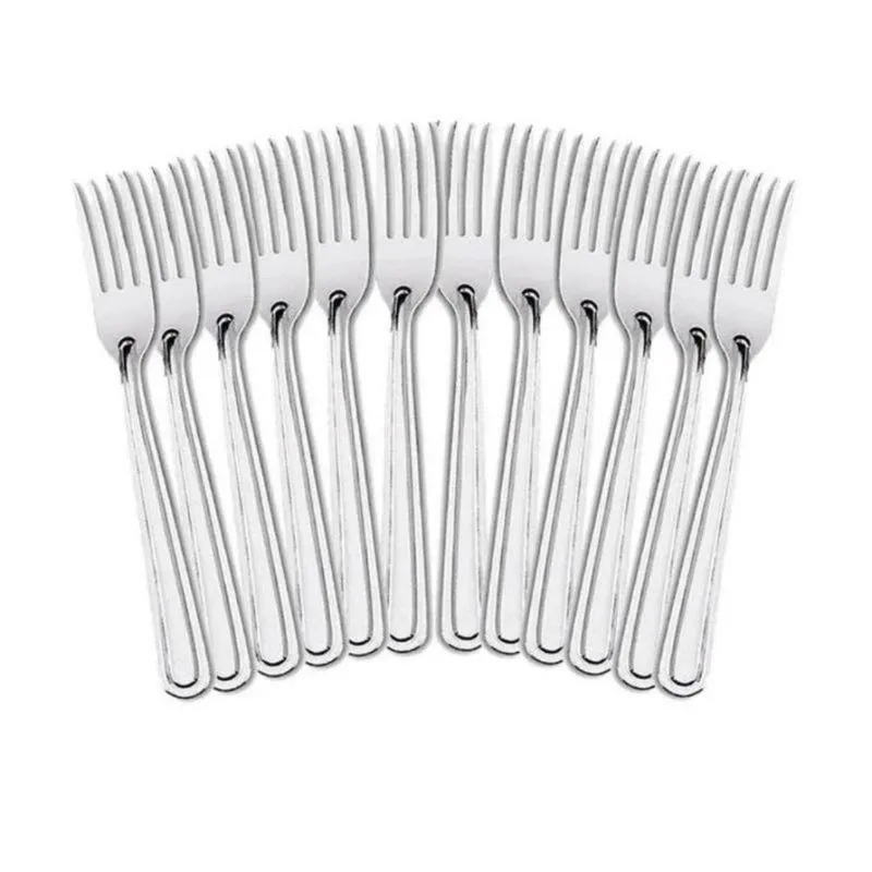 Kit 12 Garfos De Mesa Premium Aço Inox Restaurante Buffet Casamento Cozinha Refeições