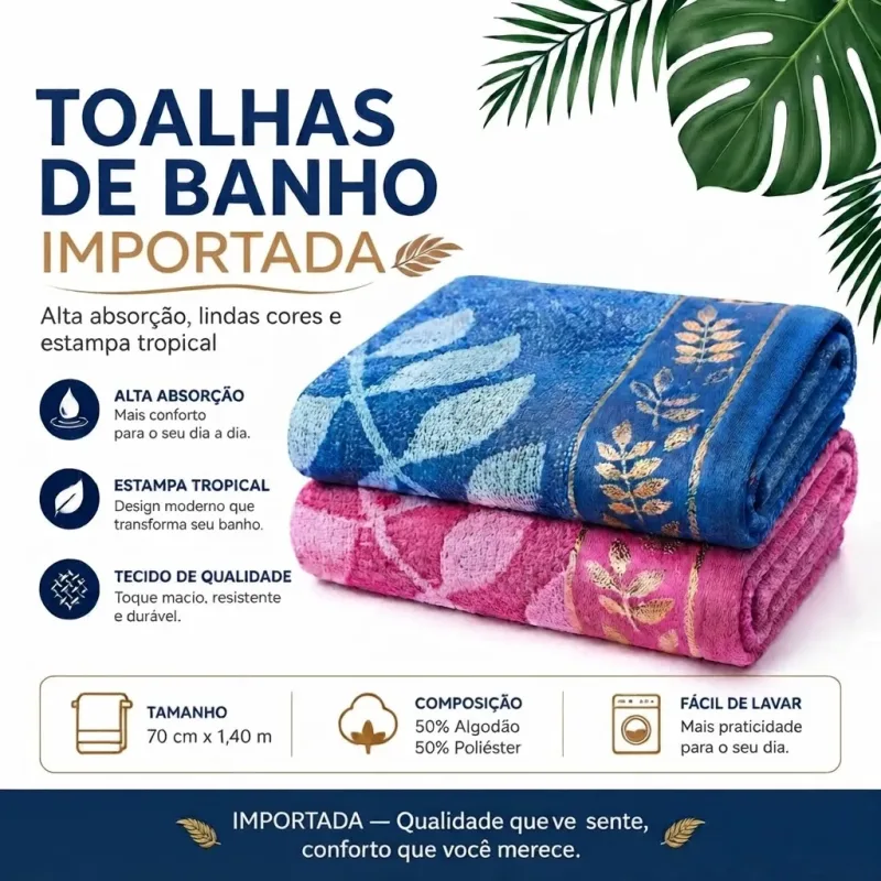 TOALHA DE BANHO ANDASONIA 70cm X 140CM 360 GSM