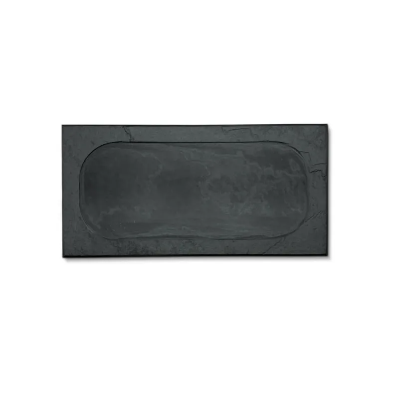 Charmosa Tabua Prato com borda Ardosia - 40 x 20 Petisqueira
