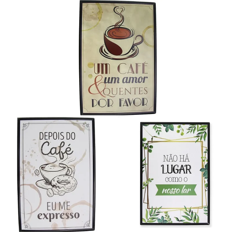 Três placas decoração CAFE - 30x20