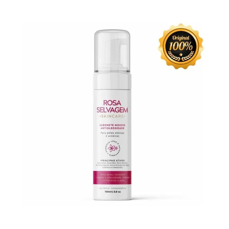 Espuma Limpeza Antioleosidade E Antiacne Rosa Selvagem 150Ml