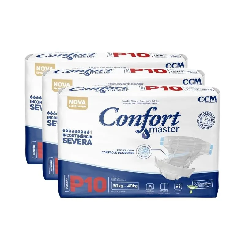 Fralda Geriátrica - Confort Master Regular - Incontinência - G - 3 Un