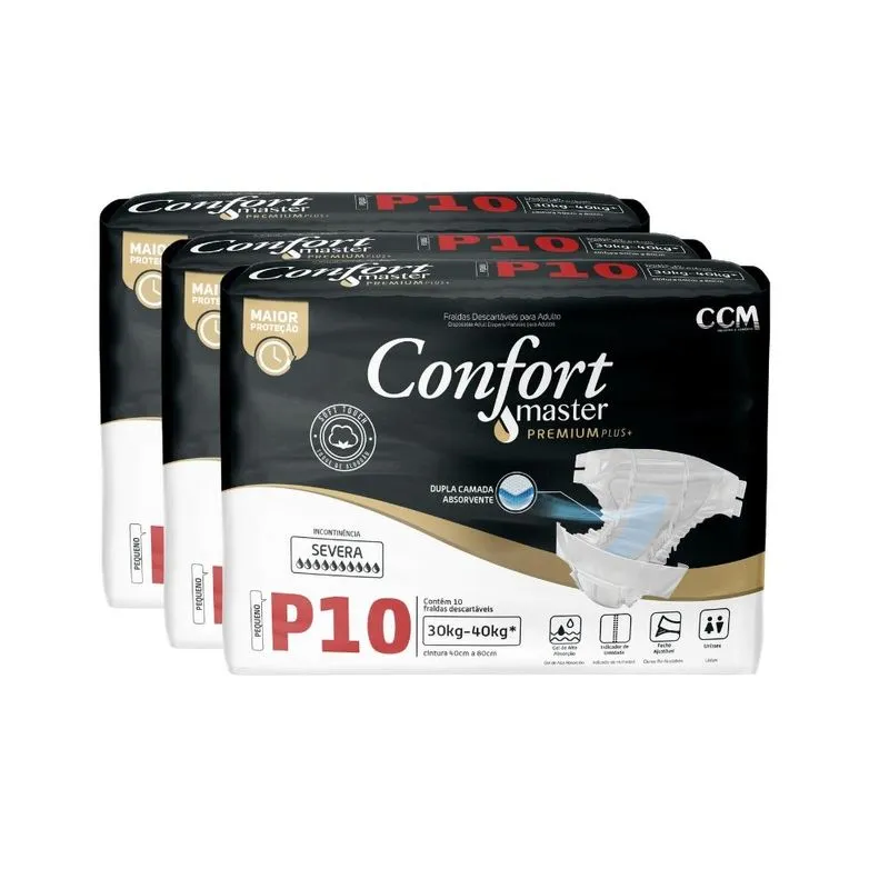 Fralda Geriátrica - Confort Premium - Regular - Incontinência - M - 3 Un
