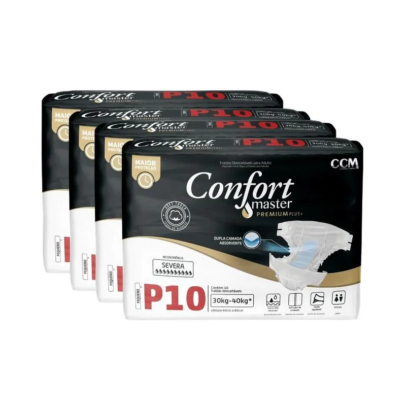 Fralda Geriátrica - Confort Premium - Regular - Incontinência - G - 4 Un