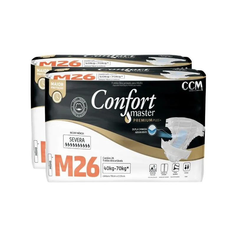 Fralda Geriátrica - Confort Premium - Econômico - Incontinência - M - 2 Un