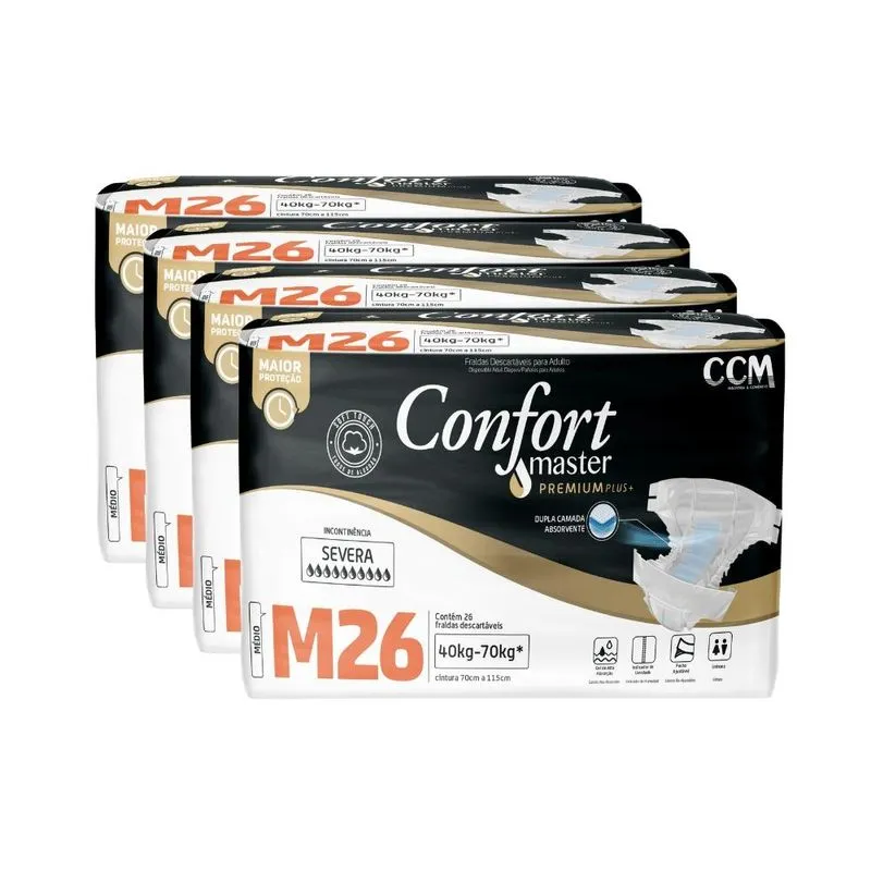 Fralda Geriátrica - Confort Premium - Econômico - Incontinência - GG - 4 Un