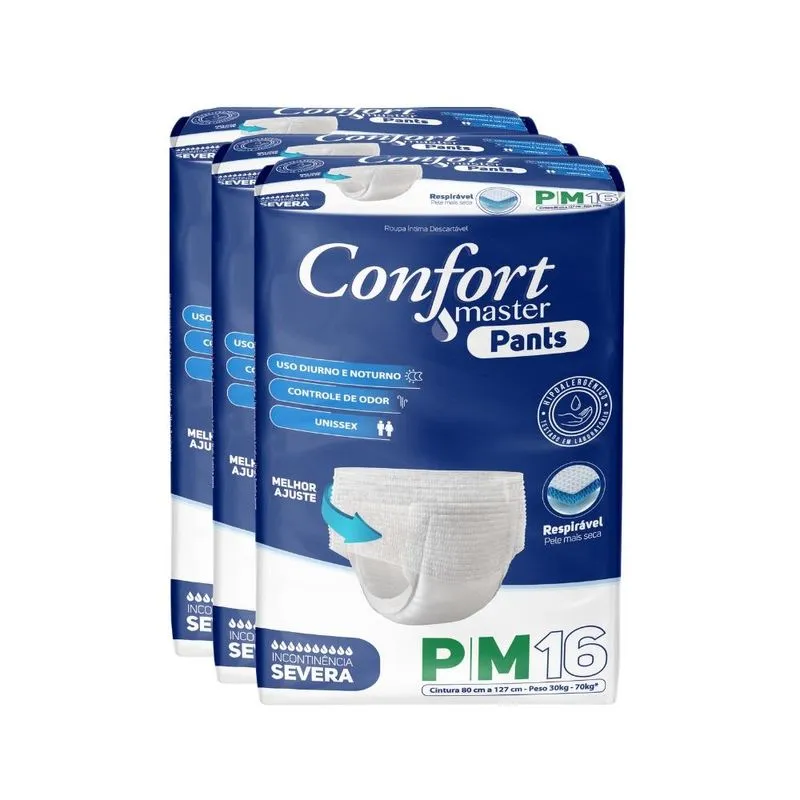 Fralda Geriátrica - Confort Master Pants - Jumbo - Incontinência - G/GG - 3 Un